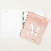 Glamoureus Rosegold Glitter Elegant Script Monogra Planner (Display)