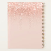 Glamoureus Rosegold Glitter Elegant Script Monogra Planner (Achterkant)