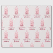 Glamoureus roze Baby fles Baby shower Cadeaupapier (Vlak)