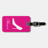 Glamoureus roze bagagelabel voor vrouwen (Voorkant horizontaal)