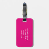 Glamoureus roze bagagelabel voor vrouwen (Achterkant verticaal)