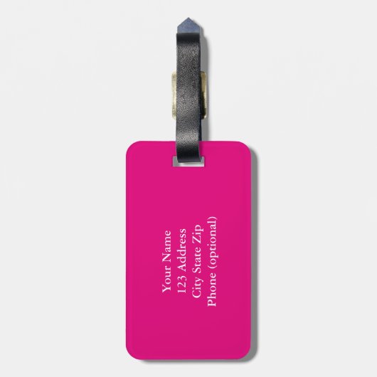 Glamoureus roze bagagelabel voor vrouwen (Achterkant verticaal)