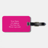 Glamoureus roze bagagelabel voor vrouwen (Achterkant horizontaal)