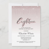 Glamoureus roze diamanten verrassing 18e verjaarda kaart (Voorkant)