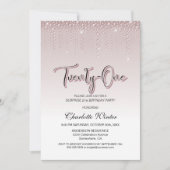 Glamoureus roze diamanten verrassing 21ste verjaar kaart (Voorkant)