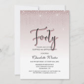 Glamoureus roze diamanten verrassing 40e verjaarda kaart (Voorkant)