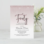 Glamoureus roze diamanten verrassing 40e verjaarda kaart (Staand voorkant)