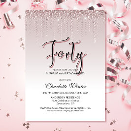 Glamoureus roze diamanten verrassing 40e verjaarda kaart