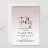 Glamoureus roze diamanten verrassing 50e verjaarda kaart (Voorkant)