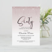 Glamoureus roze diamanten verrassing 60e verjaarda kaart (Staand voorkant)