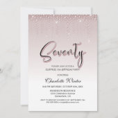 Glamoureus roze diamanten verrassing 70e verjaarda kaart (Voorkant)