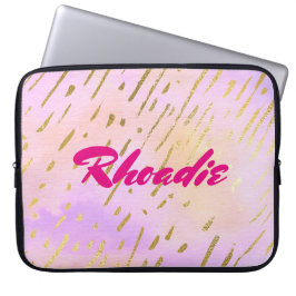 Glamoureus roze en goud laptop sleeve