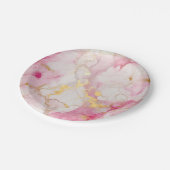 Glamoureus roze en goudmarmer effect papieren bordje (Gekanteld)