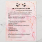 Glamoureus roze EYELASH EXTENSION CONSENT FORM Flyer (Voorkant)