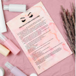 Glamoureus roze EYELASH EXTENSION CONSENT FORM Flyer<br><div class="desc">Eyelash Extensions Consent-formulieren zijn perfect voor uw Lash Extension-activiteiten. Dit moderne en verfijnde toestemmingsformulier bevat een glamoureuze, minimalistische illustratie van de wimpers van een vrouw met rosegold eyeshadow, een titel en een blok waar je al je geïnformeerde toestemming op een roze achtergrond van een luxe waterverf kunt plaatsen. Hulp nodig?...</div>