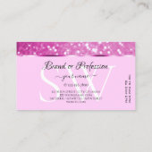 Glamoureus roze glazen Initialen Visitekaartje (Achterkant)