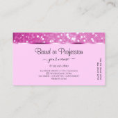 Glamoureus Roze Glitter en Mousserende Stars Elega Visitekaartje (Achterkant)