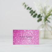 Glamoureus Roze Glitter en Mousserende Stars Elega Visitekaartje (Staand voorkant)