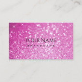 Glamoureus Roze Glitter en Mousserende Stars Elega Visitekaartje (Voorkant)