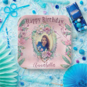 Glamoureus Roze Glitter Fairy Tale Fotospiegel Papieren Bordje (Feest)