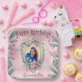 Glamoureus Roze Glitter Fairy Tale Fotospiegel Papieren Bordje (Feest)