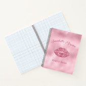 Glamoureus roze glitter Lips Notitieboek (Binnen)