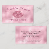 Glamoureus roze glitter Lips Visitekaartje (Voorkant / Achterkant)