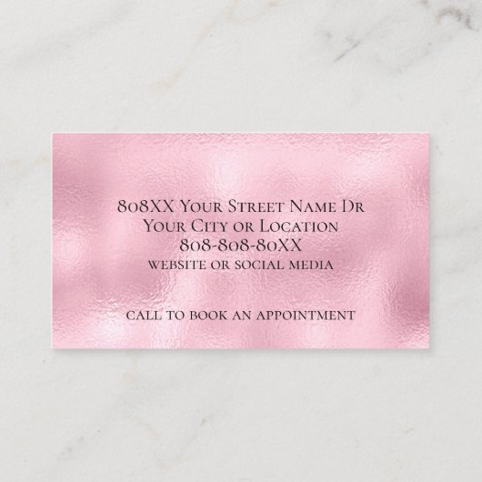 Glamoureus roze glitter Lips Visitekaartje (Achterkant)