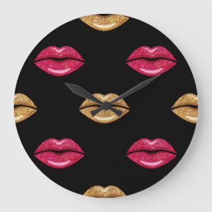 Glamoureus roze goud: glinsterende lippenstift pat grote klok