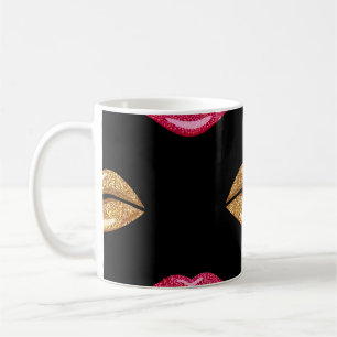 Glamoureus roze goud: glinsterende lippenstift pat koffiemok
