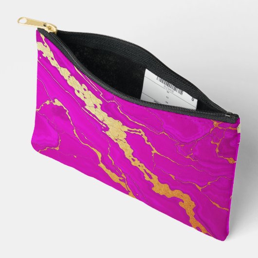 Glamoureus Roze & Goud Marmer Etui (Open)
