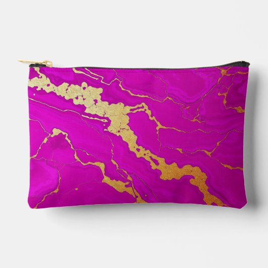 Glamoureus Roze & Goud Marmer Etui (Voorkant)