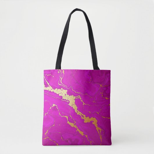 Glamoureus Roze & Goud Marmer Tote Bag (Voorkant)