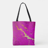 Glamoureus Roze & Goud Marmer Tote Bag (Achterkant)