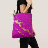 Glamoureus Roze & Goud Marmer Tote Bag (Dichtbij)