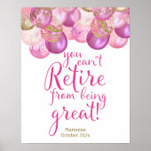 Glamoureus roze pensioen partij afdrukken teken poster (Voorkant)