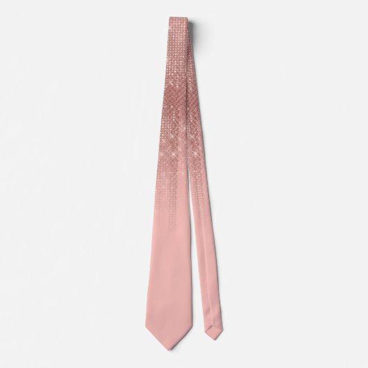 Glamoureus roze rood Glitter Striged gradiënt Stropdas (Voorkant)