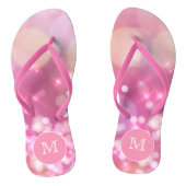 Glamoureus roze sparkles Monogram Teenslipper Teenslippers (Voetbed)
