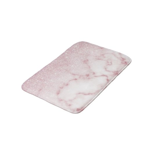 Glamoureus roze witte glitter marmer gradient ombr badmat (Gekanteld)