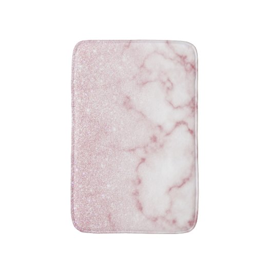 Glamoureus roze witte glitter marmer gradient ombr badmat (Voorkant Verticaal)