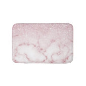 Glamoureus roze witte glitter marmer gradient ombr badmat (Voorkant)