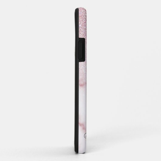 Glamoureus roze witte glitter marmer gradient ombr Case-Mate iPhone case (Achterkant/rechts)