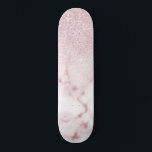 Glamoureus roze witte glitter marmer gradient ombr persoonlijk skateboard<br><div class="desc">Dit elegante en girale ontwerp is perfect voor de trendy en stijlvolle fashionista. Het is voorzien van een faux, roze, dunne glitter ombre gradiënt boven een roze en witte, marmer-stenen patroonachtergrond. Het is glamoureus, chic, luxueus, modern en klassiek. ***BELANGRIJKE NOTA VAN HET ONTWERP: Voor om het even welk verzoek van...</div>