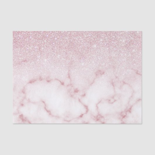 Glamoureus roze witte glitter marmer gradient ombr tissuepapier (Voorkant)