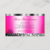 Glamoureus roze zilver mousserend glitter met Logo Visitekaartje (Achterkant)
