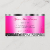Glamoureus roze zilver mousserend glitter Shimmery Visitekaartje (Achterkant)