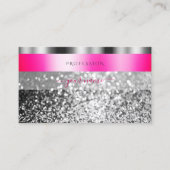Glamoureus roze zilver mousserend glitter Shimmery Visitekaartje (Voorkant)
