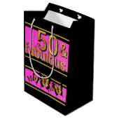 GLAMOUREUS ROZE ZWART GOUDEN FABULOUS 5O VLINDER MEDIUM CADEAUZAKJE (Achterkant Gekanteld)