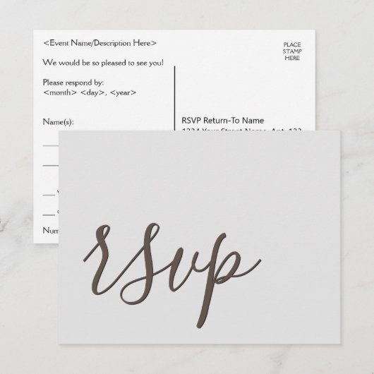 Glamoureus RSVP-Briefkaart Briefkaart (Voorkant / Achterkant)