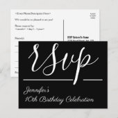 Glamoureus "rsvp"-Briefkaart Briefkaart (Voorkant / Achterkant)